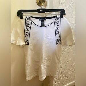 White graphic tee